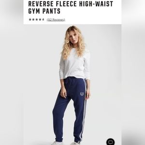 Pink reverse fleece high waisted gym pants